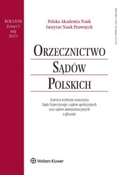 : Orzecznictwo Sądów Polskich - e-wydanie – 5/2023